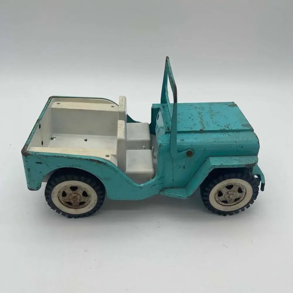 Vintage 1960s Tonka Pressed Steel‎ Jeep Turquoise Blue Runabout Toy Truck